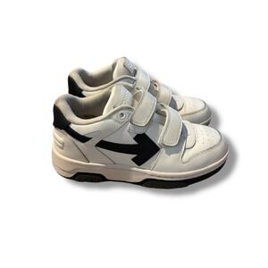 Off-White Out of Office Leather Low Top Sneakers Kid's Size 34/ US 3 White Black
